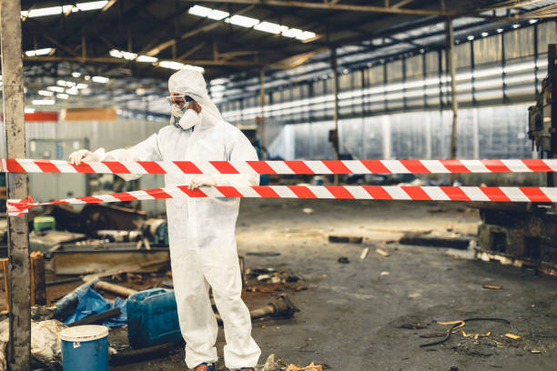 Professional Sewage Cleanup technician working in River Pines, CA